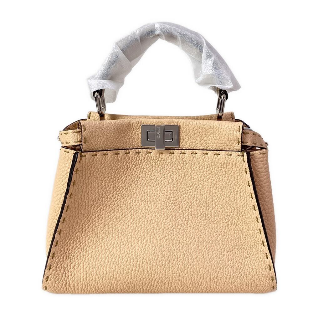 Fendi Peekaboo Iconic Small, Selleria Handbag 8BN244 AMQ6 Pink Beige (Rosa
